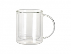 Sublimation Blanks 11oz/330ml Double Layer Glass Mug(Clear)