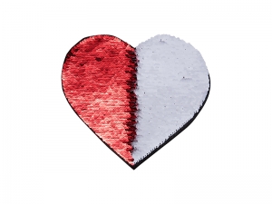 Sublimation Flip Sequins Adhesive (Heart, Red W/ White)