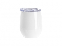 Sublimation Blanks 9oz/260ml Stainless SteelStemless Wine Cup w/ SlideLid (White)
