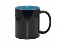 Sublimation 11oz Black Magic Mug (Inner Light blue)