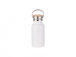 Sublimation 350ml/12oz Portable Bamboo Lid Stainless Steel Bottle (White)