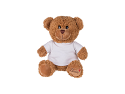 Ursinho de Pelúcia 23cm com camiseta (Marrom)