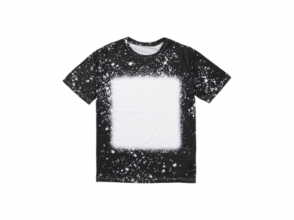 Sublimation Blanks Bleached Starry Cotton Feeling T-shirt ( Black S, M, L, XL, XXL, XXXL）