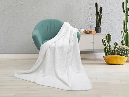 Cobertor Minky de Sublimação Em Relevo Estrela (Branco, 127*152cm/50&quot;x 60&quot;)