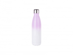 Sublimation 17oz/500ml Stainless Steel Cola Shaped Bottle (Gradient Color White&amp;Purple)