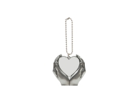 Sublimation Blanks Vintage Heart in Hands Ornament (Silver)