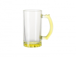 Sublimation Blanks 16oz Clear Beer Mug(Yellow Bottom &amp; Handle)