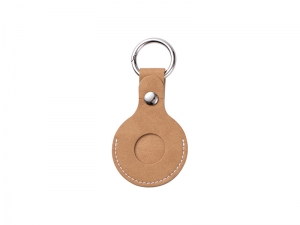 Sublimation Blanks PU AirTag Keychain Holder(Brown)