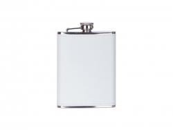 Sublimation 8oz/240ml Stainless Steel Flask with PU Cover (White)