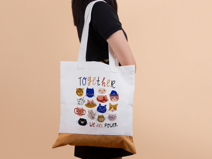 Sublimation Blanks Canvas Stitching Cork Eco-Friendly Shopping Bag