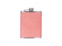 Sublimation 8oz/240ml Stainless Steel Flask with PU Cover (Pink)