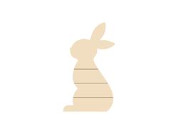 Sinal de Painel de Madeira em Forma de Coelho com Listras (21*38*1,5cm)