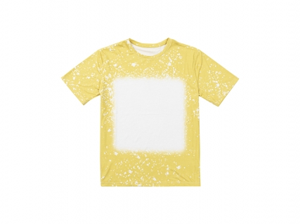 Sublimation Blanks Bleached Starry Cotton Feeling T-shirt ( Yellow S, M, L, XL, XXL, XXXL）