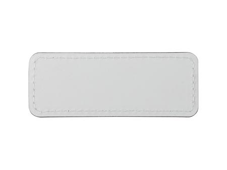 Sublimation PU Leather Badge Name Tag (White, Small Rectangle)