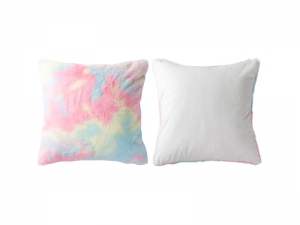Two Tone Pillow Cover(Tie Dyed PV Short Fleece with Microfiber,45*45cm)