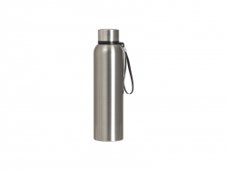 Sublimation Blanks 27oz/800ml Stainless Steel Bottle w/ Black Portable String (Silver)