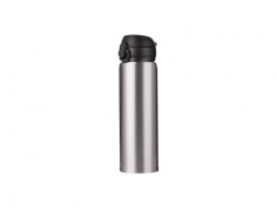 Sublimation 500ml/17oz Pop Lid Stainless Steel Bottle (Silver)