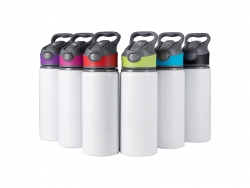 22oz/650ml Sublimation Blanks Alu Water Bottle with Color Cap (White)