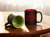 1oz Two-Tone Engravable Matte Black Mug