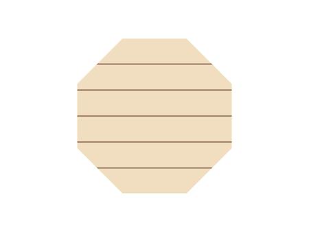 Sublimation Blanks Hexagon Plywood Sign w/ Stripes (25.4*25.4*1.5cm)