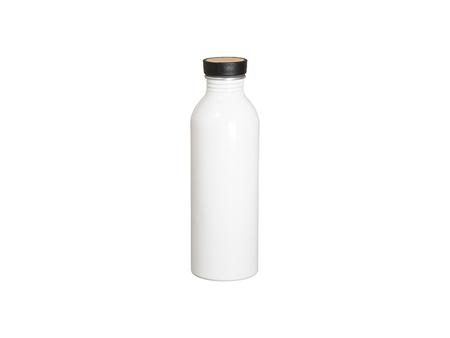Botella de aluminio de 18 oz / 550 ml con tapa de bambú negro (blanco)Cantidad mínima: 2000uds