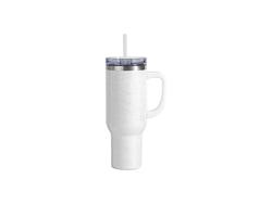400ml Copo de Viagem Puffy Cloud em Aço Inoxidável de 1200 ml com pega branca, tampa e palhinha (branco)