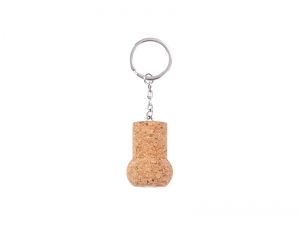 Engraving Blanks Cork Keychain w/ Magnet(Round Bottle Shape)