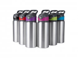 22oz/650ml Sublimation Blanks Alu Water Bottle with Color Cap (Silver)