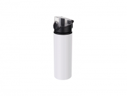 Sublimation 750ml Alu water bottle with Clear cap (White) MOQ: 2000