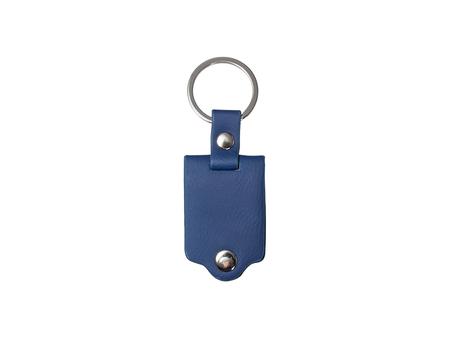 Porta-Chaves de Couro para Gravagem (3.5*7.5cm, Azul Escuro)